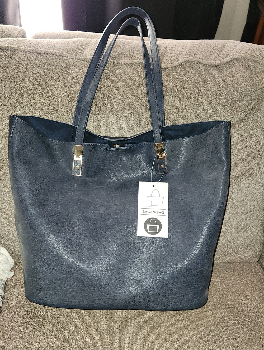 Navy Tote Shoulder Bag